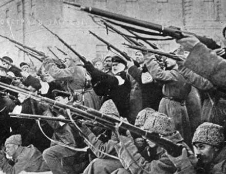 Soviets attacking the Czar's police in the early days of the March Revolution
