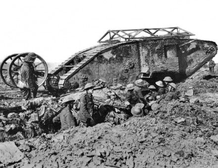 British Mark I male tank near Thiepval, 25 September 1916.