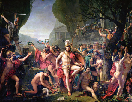 Jacques-Louis David Leonidas at Thermopylae, 480 BC (1814), Louvre, Paris.