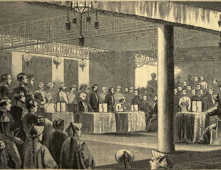 Signing the Treaty, 1858.