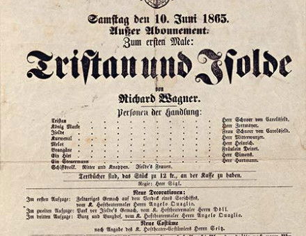 Gesamtkunstwerk: playbill for Tristan und Isolde at the National Theatre, Munich.