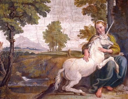 The Virgin and the Unicorn, by Domenico Zampieri (Domenichino), fresco, 1604-5. 