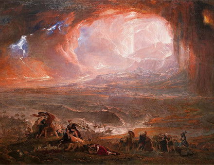 The restored version of John Martin's Destruction of Pompeii and Herculaneum