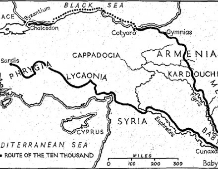 The march of Xenophon's Ten Thousand through the western territories of the Persian Empire