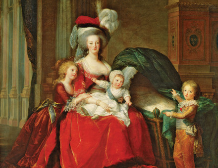 Portrait of Marie Antoinette with her Children, by Elisabeth Vigée Le Brun, 1787. (Château de Versailles, France / Bridgeman Images)