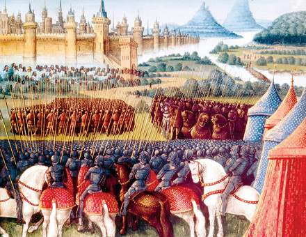 The Siege of Antioch during the First Crusade in 1098, 15th-century manuscript.