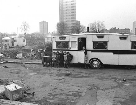 Children at a Romany camp site in Beckton, east London, c.1970.
