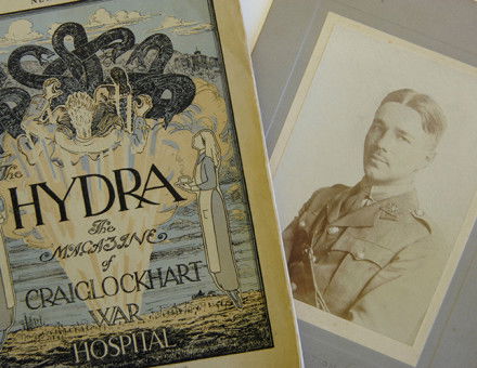 Creative healing: The Hydra, alongside a photograph of Wilfred Owen. Ⓒ Johnny Greig.