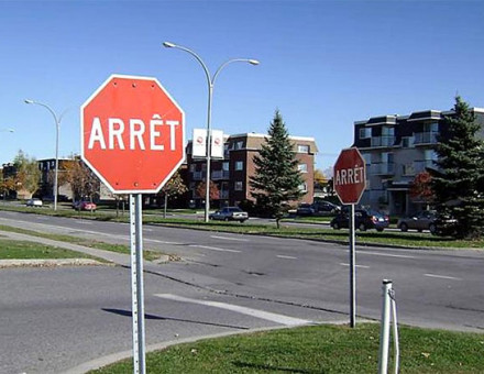Street sign in Quebec, Canada