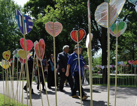 Reconciliation: a heart garden planted during the Indian Residential Schools Truth  and Reconciliation Commission,  3 June 2015. (Press Association Images/Sean Kilpatrick)