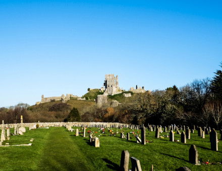 The ruins of Corfe Castle