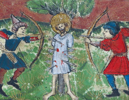 English resistance: miniature showing Edmund’s death, from  ‘The Lives of St Edmund and  St Fremund’, c.1450. (Bridgeman Images)