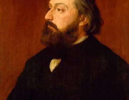Léon Gambetta, leader of the Government of National Defence during the Franco-Prussian War. By Alphonse Legros (1875).