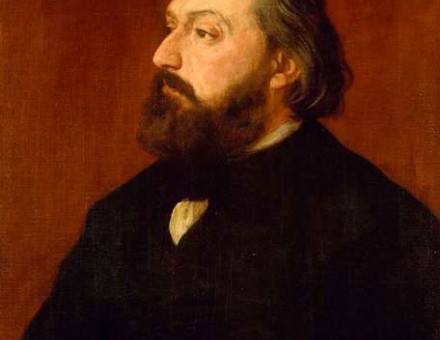 Léon Gambetta, leader of the Government of National Defence during the Franco-Prussian War. By Alphonse Legros (1875).