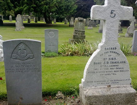 In memoriam: graves of soldiers from Irish units killed in the 1916 Easter Rising, Grangegorman Military Cemetery, Dublin, 2015.