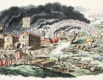 Going, going, gone: 'The March of Bricks and Mortar', by George Cruikshank, 1829.