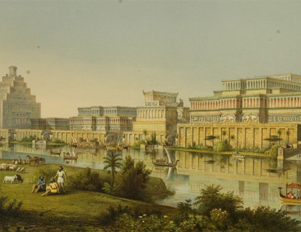 'The Palaces at Nimrud Restored', 1853, imagined by the city's first excavator, Austen Henry Layard and architectural historian James Fergusson