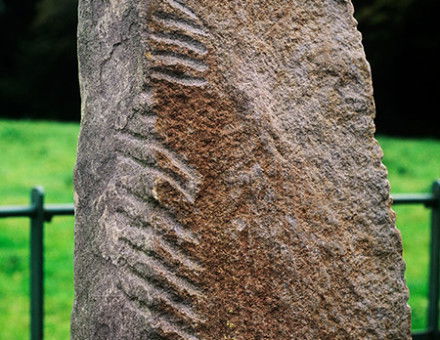 Ogham Stone, Dunloe, County Kerry, Ireland.