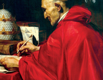 ‘Illiterate men can contemplate in the lines of a picture’:  Gregory the Great, attributed to Carlo Saraceni, c.1610.