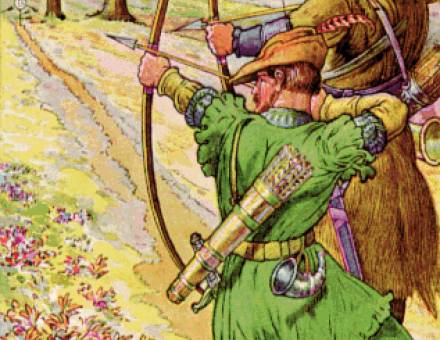 'Robin shoots with Sir Guy', by Louis Rhead
