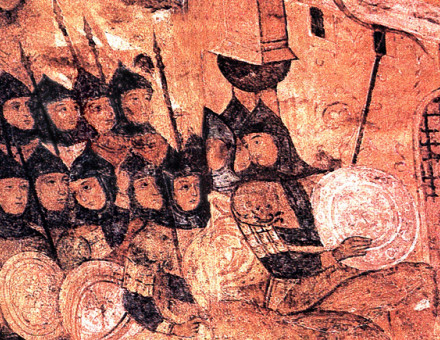  More details The Rus under the walls of Tsargrad. Detail from a medieval Russian icon.