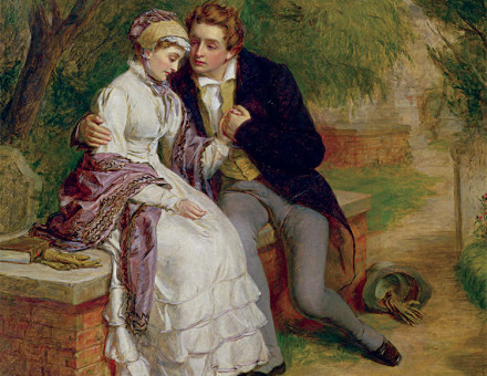 Power couple: The Lover's Seat: Shelley and Mary Godwin in Old St Pancras Churchyard by William Powell Frith, 1877