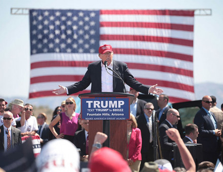 Donald Trump at an Arizona rally in March 2016