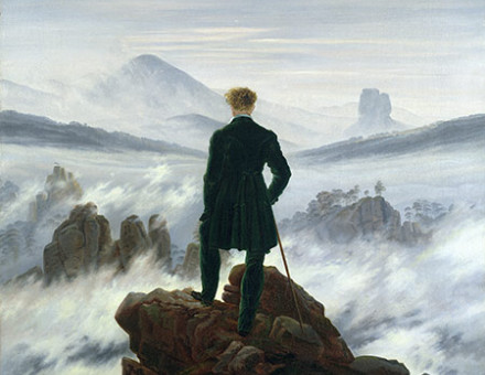 A world to survey: The Wanderer Above the Sea of Fog by Caspar David Friedrich, 1818.
