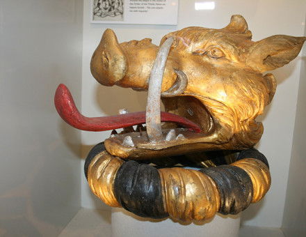 Boar's head funeral effigy in the Argyll Mausoleum. (Ian Bradley)