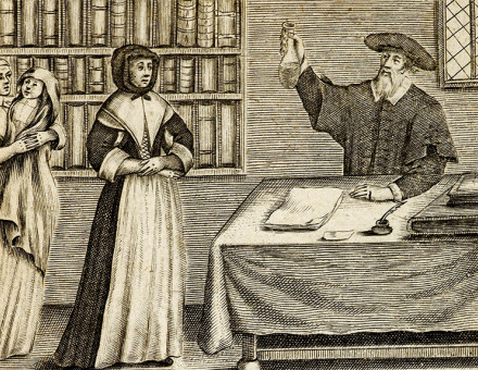 A detail from The Expert Doctor’s Dispensatory and the Apothecary’s Shop, engraving, London, 1657.