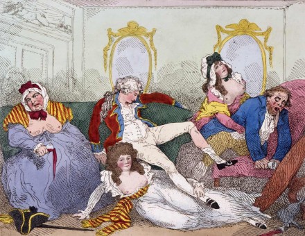 'The Prince Regent in a debauched state’, 19th century © Bridgeman Images.