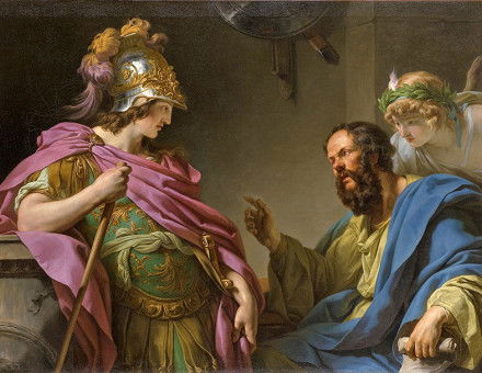 Alcibiades being taught by Socrates, by François-André Vincent, 1776.