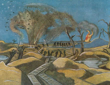 Shelling the Duckboards by Paul Nash, from British Artists at the Front, 1918.