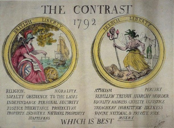 Thomas Rowlandson's view of the unfavourable contrast between British and French Liberty, 1793