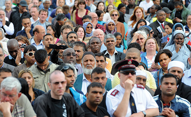 Vision of harmony: people gather at a peace rally held in Birmingham, following the riots of 2011. Getty Images/AFP/Andrew Yates