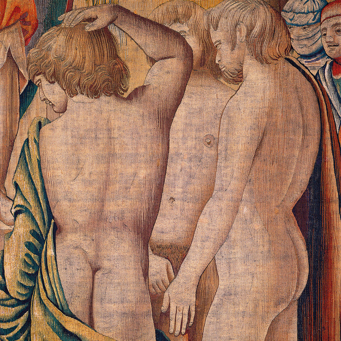 Boys just want to have fun: February scene from the Trivulzio tapestry, by Benedetto da Milano, after a design by Bramantino, Milan, 1504-9. 