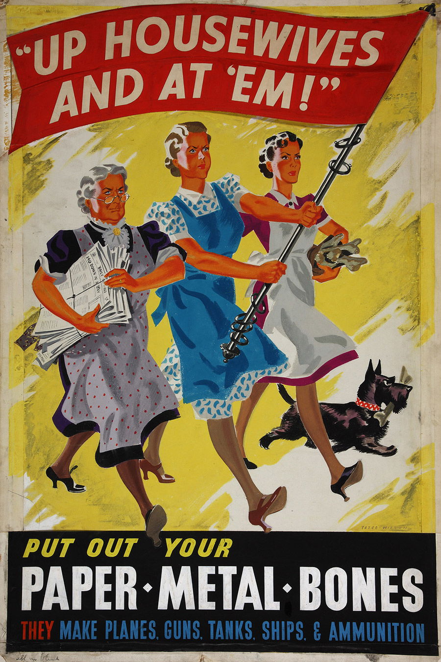 ‘Up Housewives and at ’Em!’. Poster artwork by Yates Wilson for the Ministry of Information, 1940. © The National Archives/Central Office of Information.