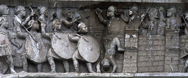 Relief showing the battle of Verona on Constantine's arch in Rome. AKG Images/Bildarchiv Steffens