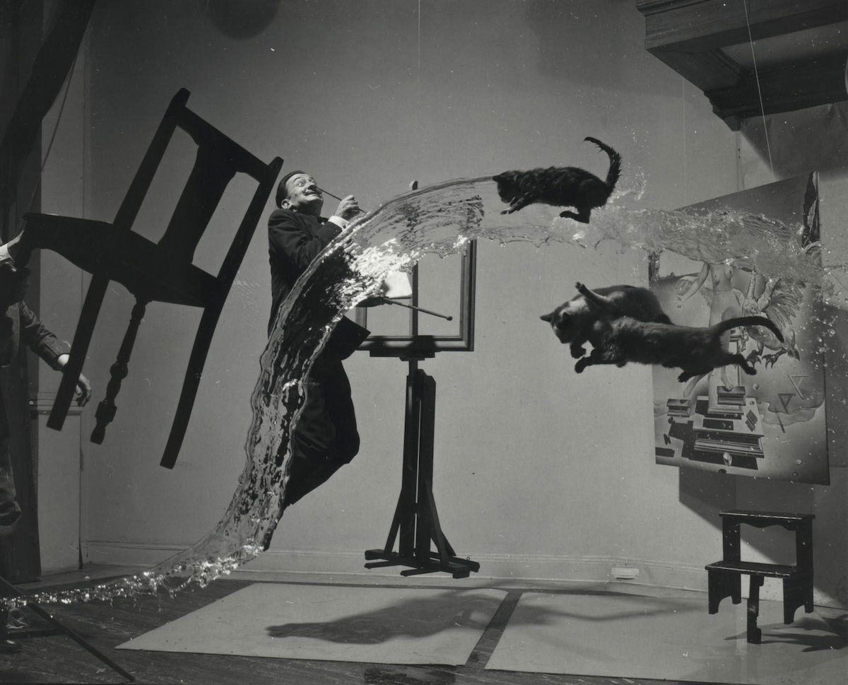 ‘Dali Atomicus’, surrealist Salvador Dalí in mid-air, by Philippe Halsman, 1948. Library of Congress. Public Domain. ‘Dali Atomicus’, surrealist Salvador Dalí in mid-air, by Philippe Halsman, 1948. Library of Congress. Public Domain.